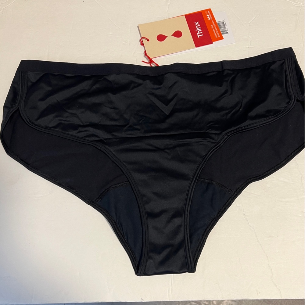 Thinx 3X black sport cut period panties